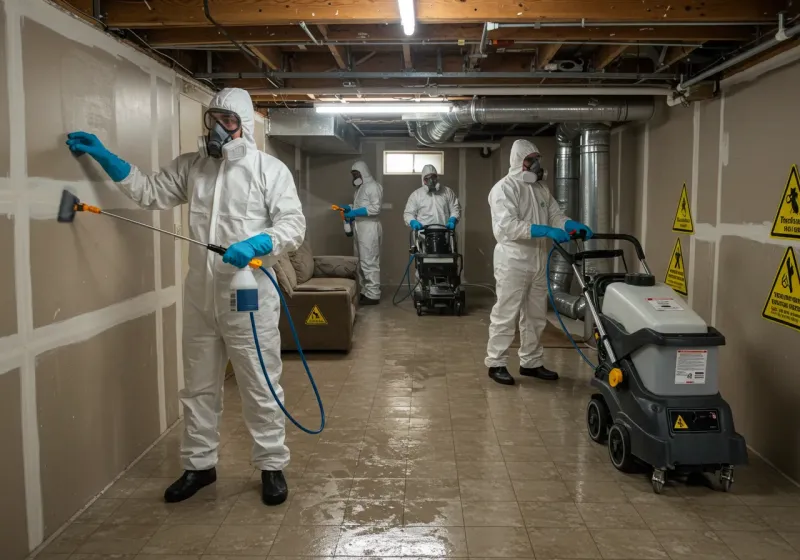 Basement Moisture Removal and Structural Drying process in Northwood, IA